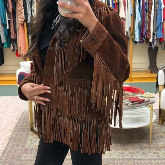 Rare 1960s Vintage MonteRey Brown Full Suede Fringe Jacket Made in Mexico - Picture 3 of 10